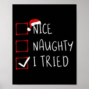 Affiche Nice Naughty I Trié Liste de Noël Noël Noël Noël N