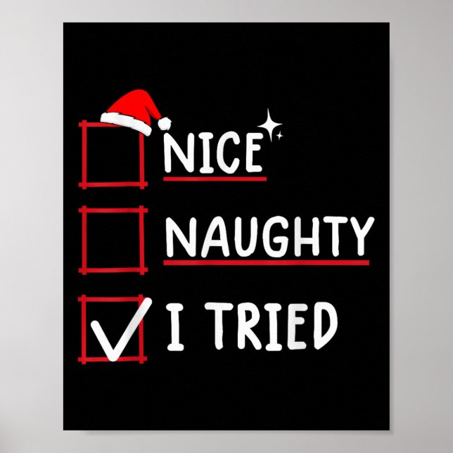 Affiche Nice Naughty I Tried Christmas  (Devant)