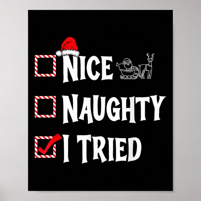 Affiche Nice Naughty - I Tried Christmas List  (Devant)