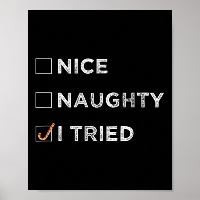 Affiche Nice Naughty I Tried - Funny Christmas  (Devant)