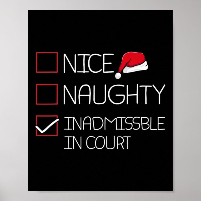 Affiche Nice Naughty Inadmissible En Cour Noël Pajam (Devant)