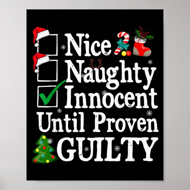 Affiche Nice Naughty Innocent Until Proven Guilty Christma (Devant)