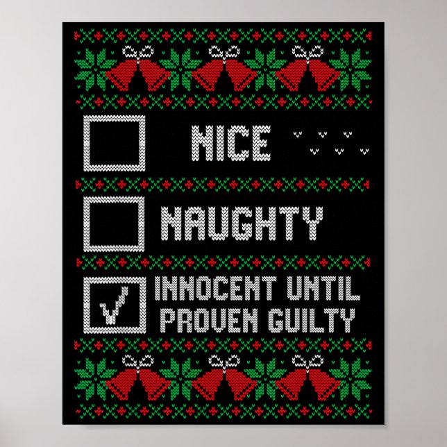 Affiche Nice Naughty Innocent Until Proven Guilty Christma (Devant)