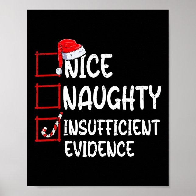 Affiche Nice Naughty Insufficient Evidence Christmas List  (Devant)