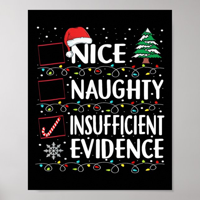 Affiche Nice Naughty Insufficient Evidence Christmas Santa (Devant)