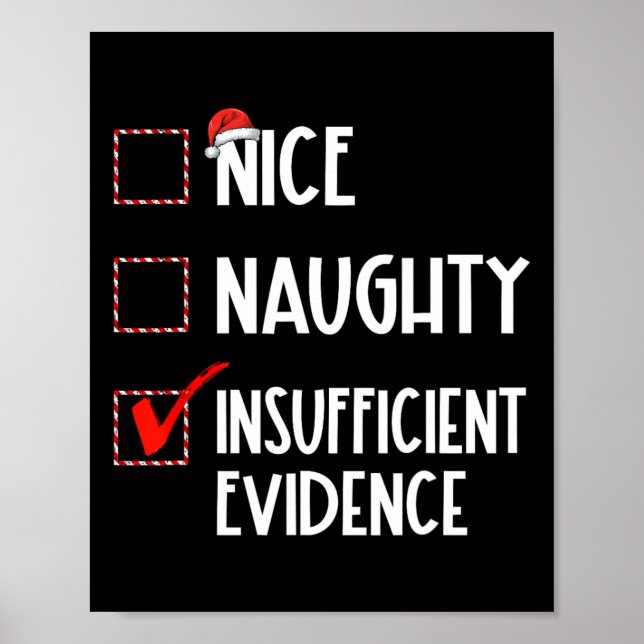 Affiche Nice Naughty Insufficient Evidence Christmas Santa (Devant)