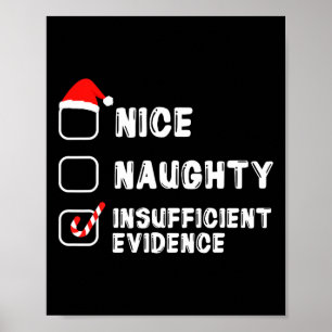 Affiche Nice Naughty Insufficient Evidence Christmas Santa