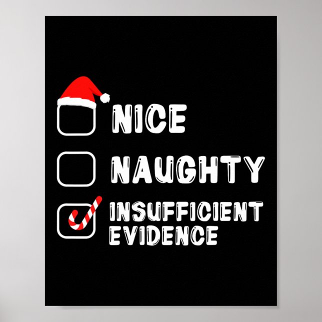 Affiche Nice Naughty Insufficient Evidence Christmas Santa (Devant)