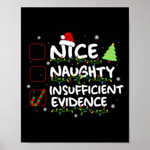 Affiche Nice Naughty Insufficient Evidence Christmas Santa