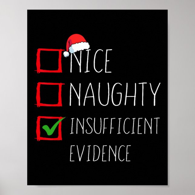 Affiche Nice Naughty Insufficient Evidence Christmas Santa (Devant)