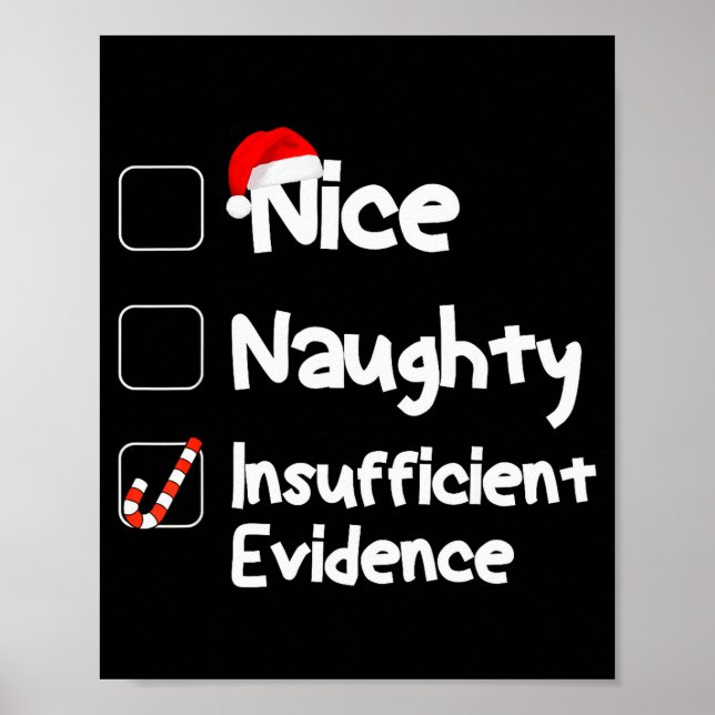 Affiche Nice Naughty Insufficient Evidence Christmas Santa (Devant)