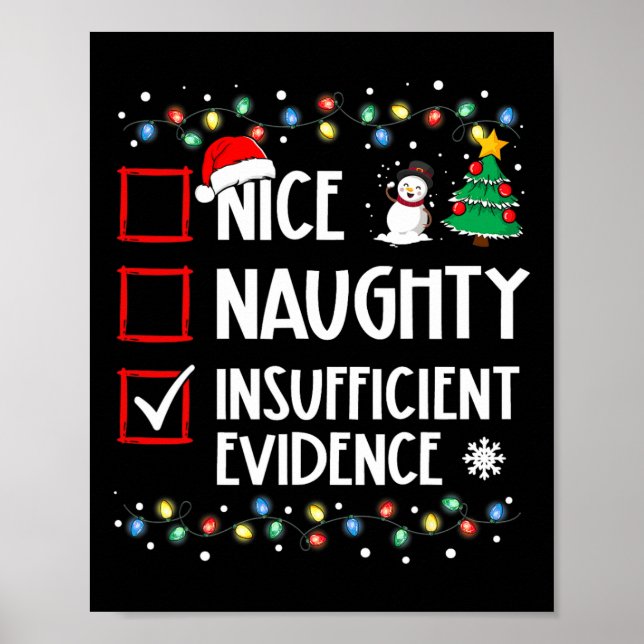 Affiche Nice Naughty Insuffisant Preuves Noël Famille (Devant)