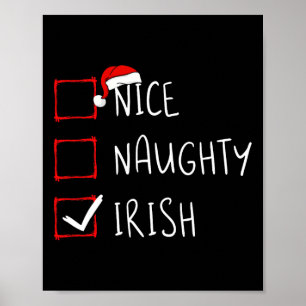 Affiche Nice Naughty Irish Christmas Heritage Root