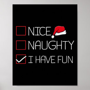 Affiche Nice Naughty J'Ai Amusant Pajama de Noël Funny X-m