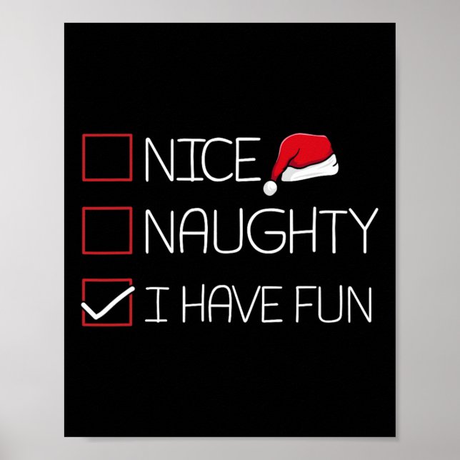 Affiche Nice Naughty J'Ai Amusant Pajama de Noël Funny X-m (Devant)