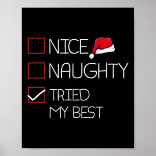 Affiche Nice Naughty J'Ai Essayé Mon Meilleur Pajama De No