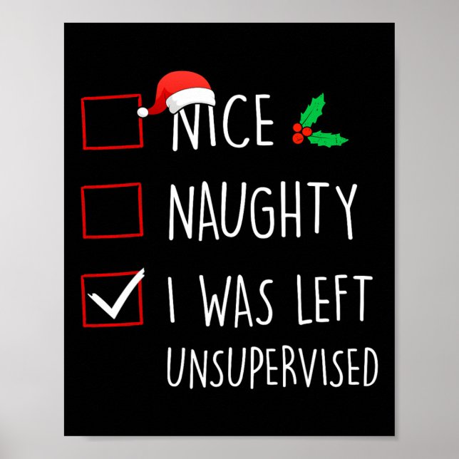 Affiche Nice Naughty J'Ai Été Laissé Sans Surveillance Noë (Devant)