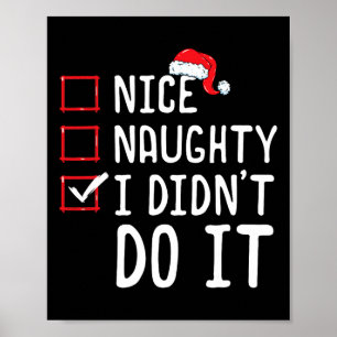 Affiche Nice Naughty Je ne l'ai pas fait Liste de Noël 1