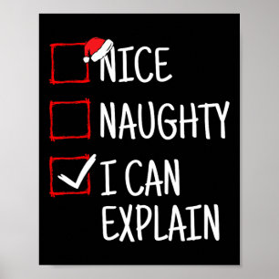 Affiche Nice Naughty Je Peux Expliquer Drôle Noël