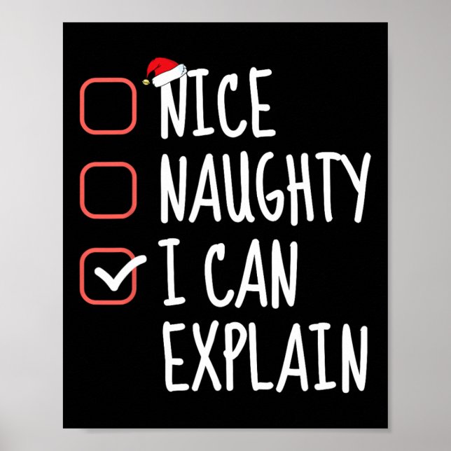 Affiche Nice Naughty Je Peux Expliquer Funny Christmas Lis (Devant)