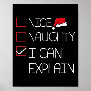 Affiche Nice Naughty Je Peux Expliquer Le Pyjama De Noël D