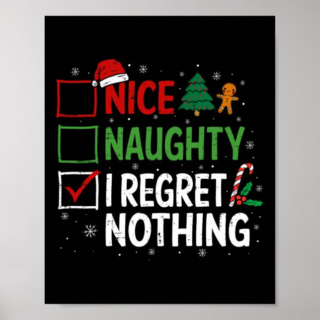 Affiche Nice Naughty Je Regrette Rien De Coupable Noël Lis (Devant)