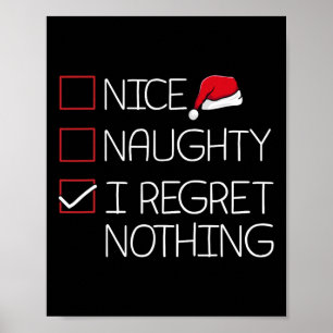 Affiche Nice Naughty Je Regrette Rien de Noël Pyjama Amusa