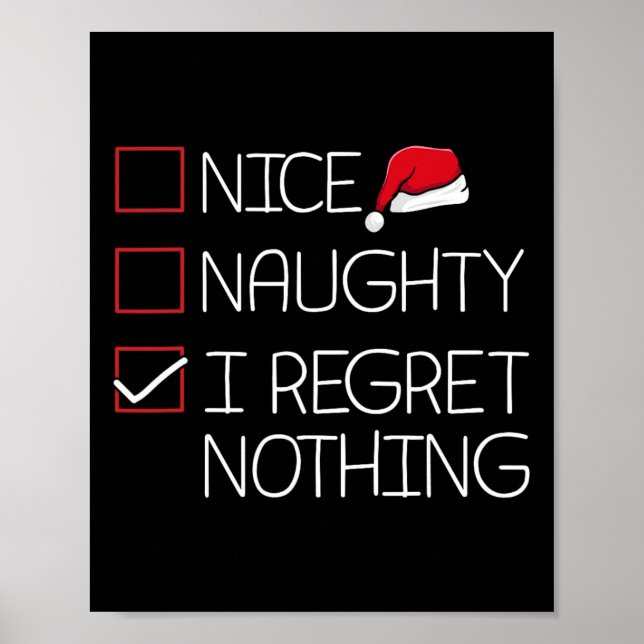 Affiche Nice Naughty Je Regrette Rien de Noël Pyjama Amusa (Devant)