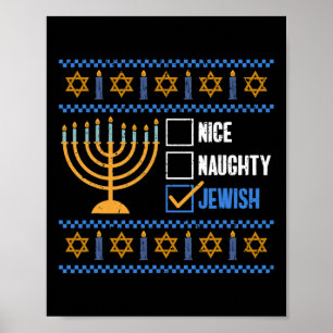 Affiche Nice Naughty Jewish Ugly Hanoukka - Hanoukka