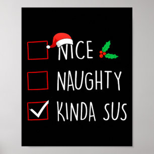 Affiche Nice Naughty Kinda Sus Noël Famille de Noël Corres