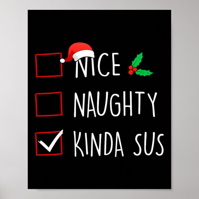 Affiche Nice Naughty Kinda Sus Noël Famille de Noël Corres (Devant)