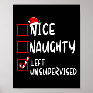 Affiche Nice Naughty Laissé Sans Surveillance Liste De Noë
