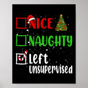 Affiche Nice Naughty Laissé Sans Surveillance Liste De Noë