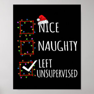 Affiche Nice Naughty Laissé Sans Surveillance Liste De Noë