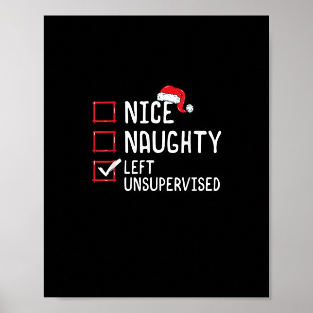 Affiche Nice Naughty Left Unsupervised Christmas List   (Devant)