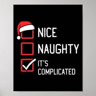 Affiche Nice Naughty Liste Son Noël Compliqué 2