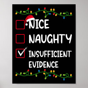 Affiche Nice Naughty Manque de preuves Père Noël Noël