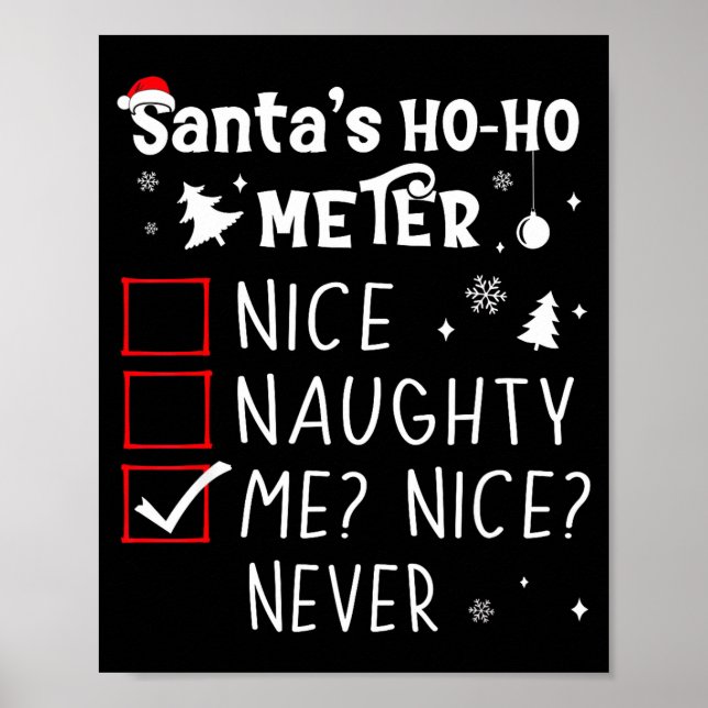 Affiche Nice Naughty Me_ Nice_ Never_ Christmas List Santa (Devant)