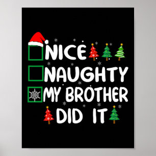 Affiche Nice Naughty Mon Frère L'A Fait Liste De Noël Fami