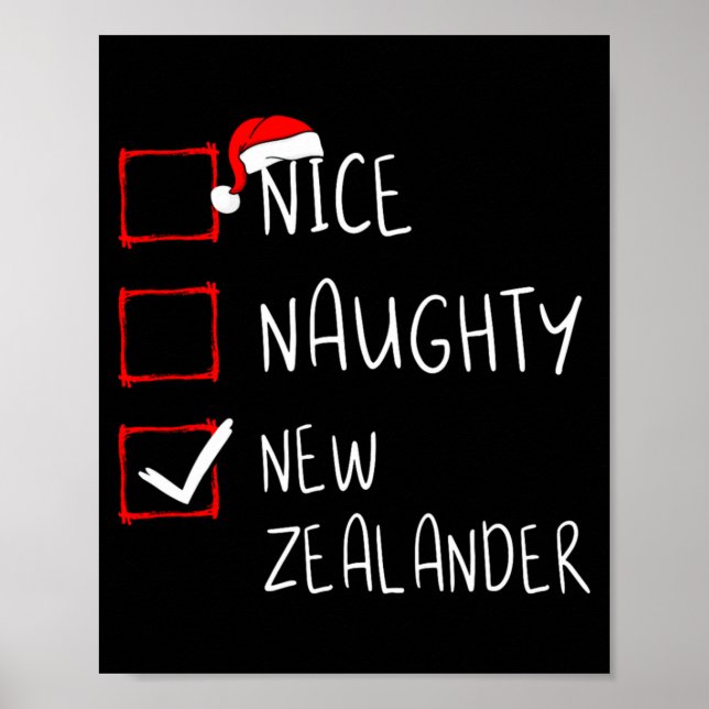Affiche Nice Naughty New Zealander Christmas New Zealand H (Devant)