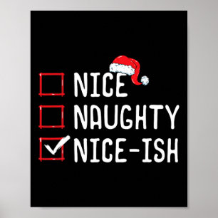 Affiche Nice Naughty Nice Liste de Noël