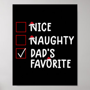 Affiche Nice Naughty Papa's Favorite mignon Noël