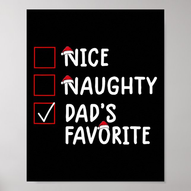 Affiche Nice Naughty Papa's Favorite mignon Noël (Devant)