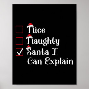Affiche Nice Naughty Père Noël Je Peux Expliquer De Mignon