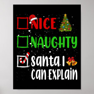 Affiche Nice Naughty Père Noël Je Peux Expliquer Noël List