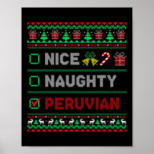 Affiche Nice Naughty Peruvien Liste de vérification de Noë