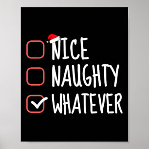 Affiche Nice Naughty Quelle que soit la liste de Noël amus