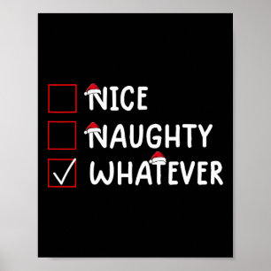 Affiche Nice Naughty Quoi que mignon Noël