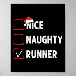 Affiche Nice Naughty Runner Coureur femmes Mens Drôle Chri