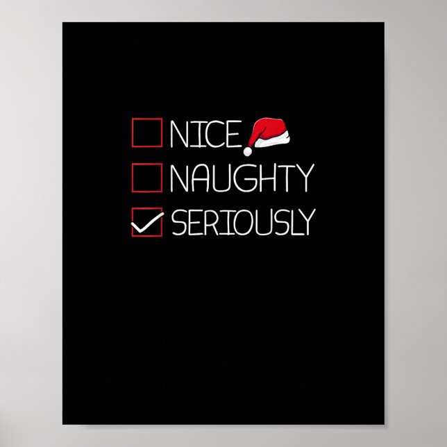 Affiche Nice Naughty Seriously Christmas Modern Style  (Devant)